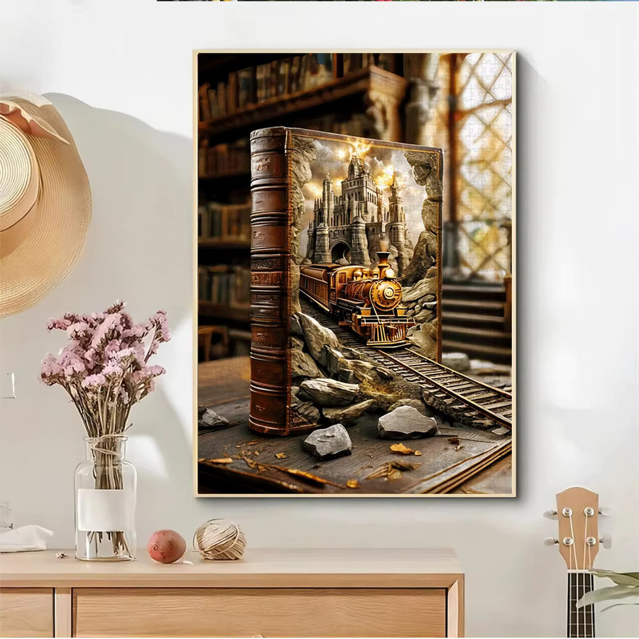 AZNM Buchzug-Puzzle, Vintage-Dampfzug, 1.000 Teile - Bild 2