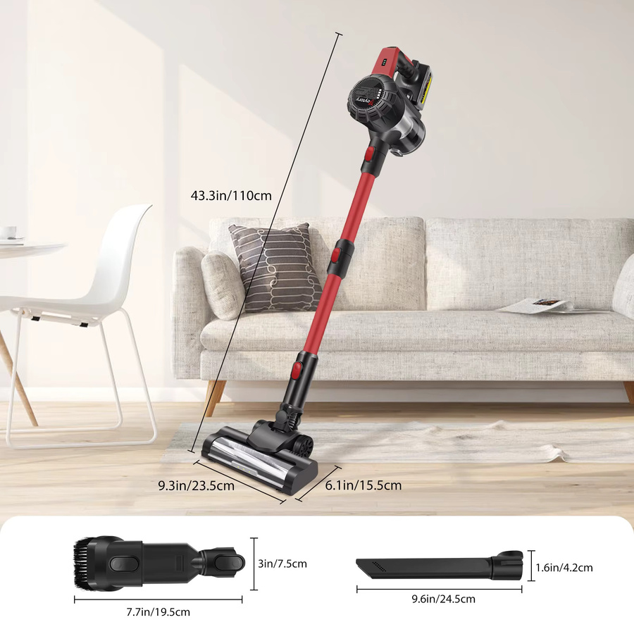 DayPlus Kabelloser Akku-Stabstaubsauger 8-in-1 mit 15000Pa Saugkraft, LED-Licht und 3000mAh Akku für Teppich und Hartböden - Bild 2