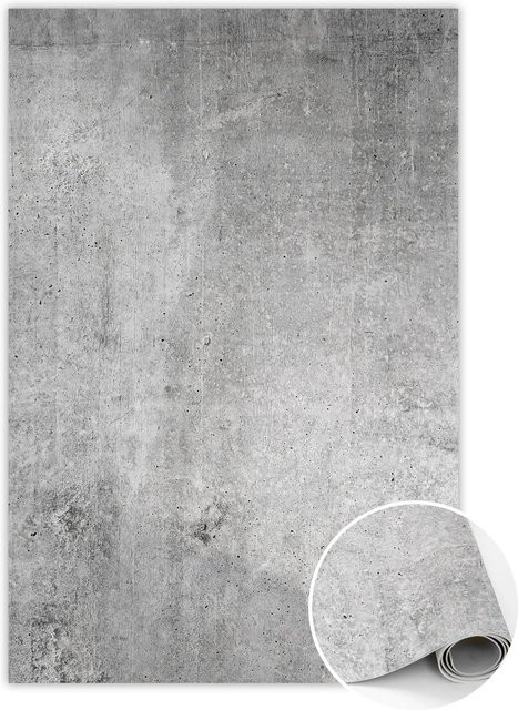 Tulup Teppich in Grau mit Beton-Optik aus PVC, rechteckig, B/T: 140 x 210 cm - Bild 1