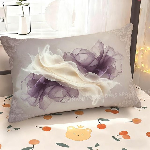 Rechteckiger Kissenbezug mit abstraktem Wirbelmuster von JMG Clothing in Lila, B/H: 40 x 60 cm - Bild 1