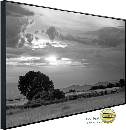 papermoon EcoHeat Infrarotheizung Landschaft Schwarz Weiss Matt-Effekt mit App-Steuerung und Überhitzungsschutz - Bild 1