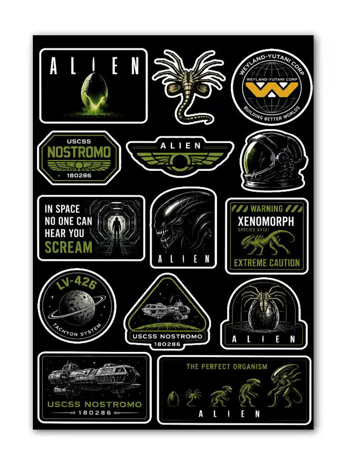 Film A-Alien Ästhetische Graffiti-Aufkleber aus wasserfestem PVC in Multicolour für Motorrad, Skateboard, Auto, Helm und Notizbuch zur DIY-Dekoration - Bild 4