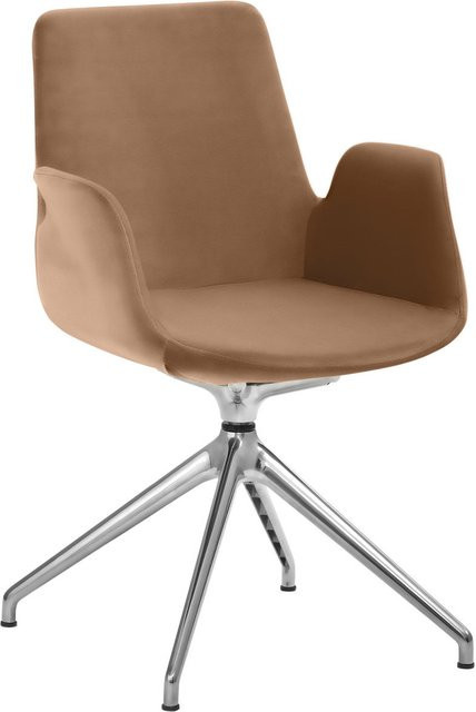 Mayer Sitzmöbel Sessel 2009 mit Armlehnen aus Mikrofaser in Hellbraun, B/T/H: 58 x 55 x 88 cm - Bild 1