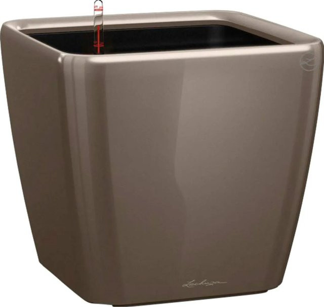 Lechuza Pflanzgefäß Quadro Premium LS in Taupe Hochglanz, B/T/H: 28 x 28 x 26 cm - Bild 1