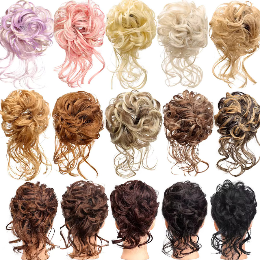 Superior Sense Synthetischer Haarknoten für Damen, Rosa, Rot, Schwarz - Bild 2