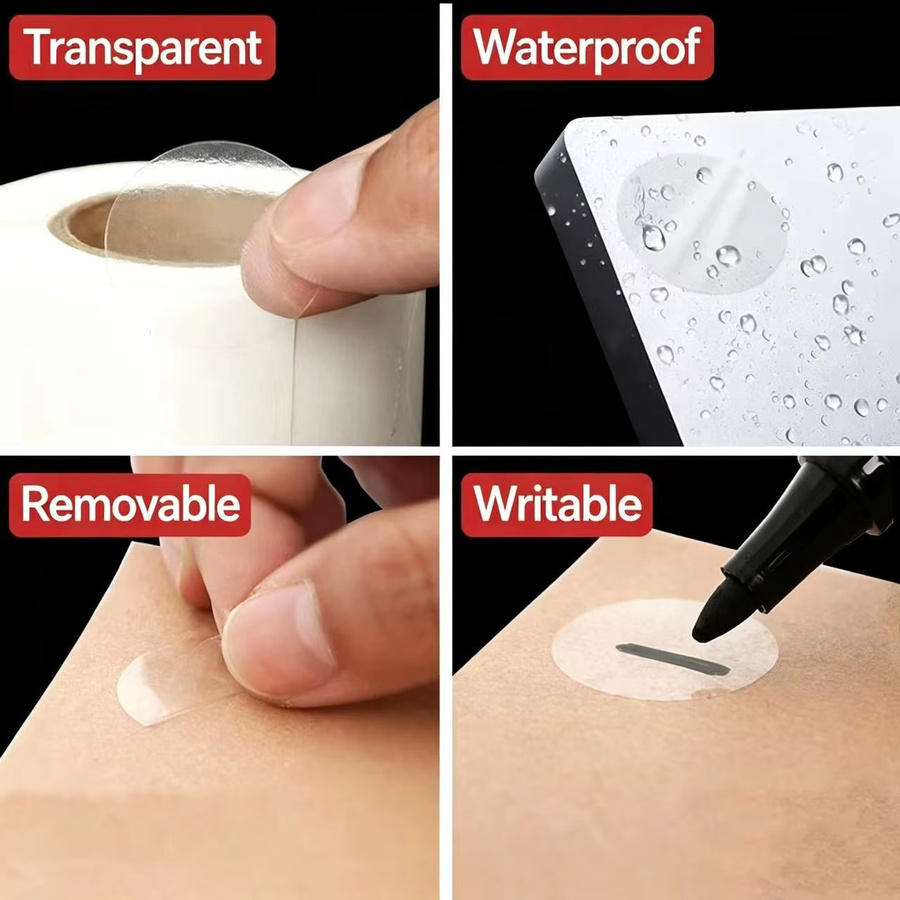 500 runde transparente PVC-Aufkleber für Einzelhandelsverpackungen und Umschlagversiegelungen in 1 Zoll und 1,5 Zoll - Bild 3