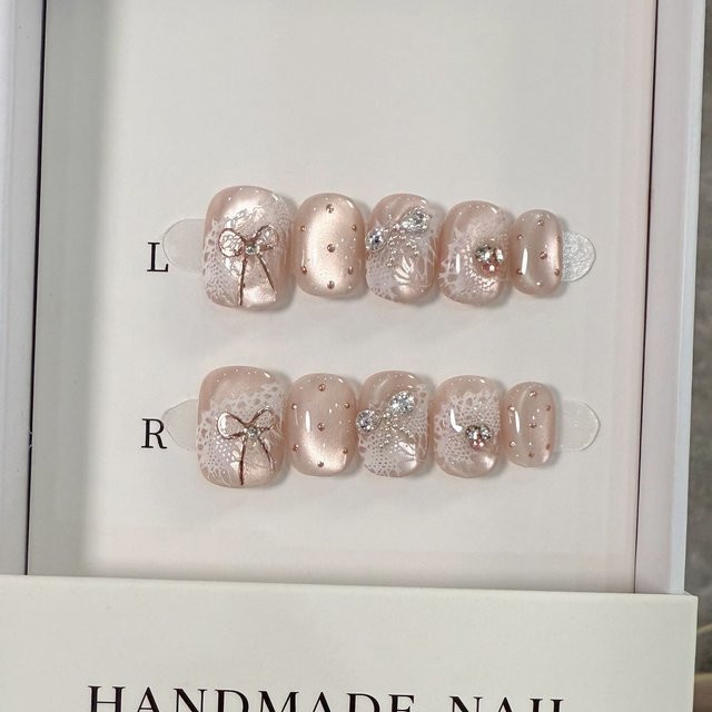 Stylebon Nagelspitzen zum Aufdrücken, Schleifenknoten, Katzenauge, Glänzend, 10 Stück, Damen - Bild 1