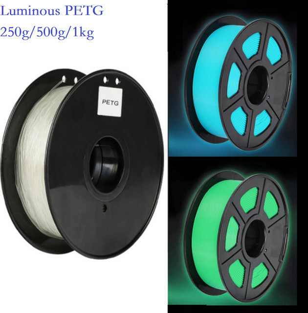 3D Maliang PETG Filament im Dunkeln leuchtend, 1,75 mm, durchscheinend, Blau, Grün, Gelb - Bild 1