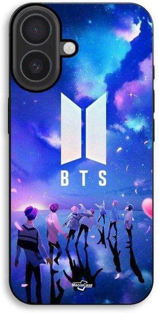 MANIACASE iPhone 17 Hülle mit BTS Gruppe Symbol in Schwarz und Multicolour - Bild 1