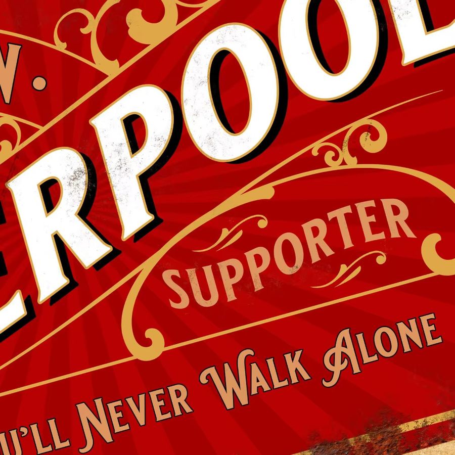 HELLOYOUNG Liverpool Fußball Metallschild in Rot, Vintage Retro Wandkunst für Fans - Bild 4
