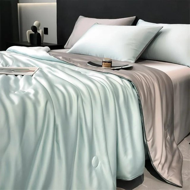 Sommerdecke aus 100 % Lyocell-Seide von Your Warm Home, eiskühlend und weich, Weiß, B/H: 180 x 220 cm, 3er-Set - Bild 1