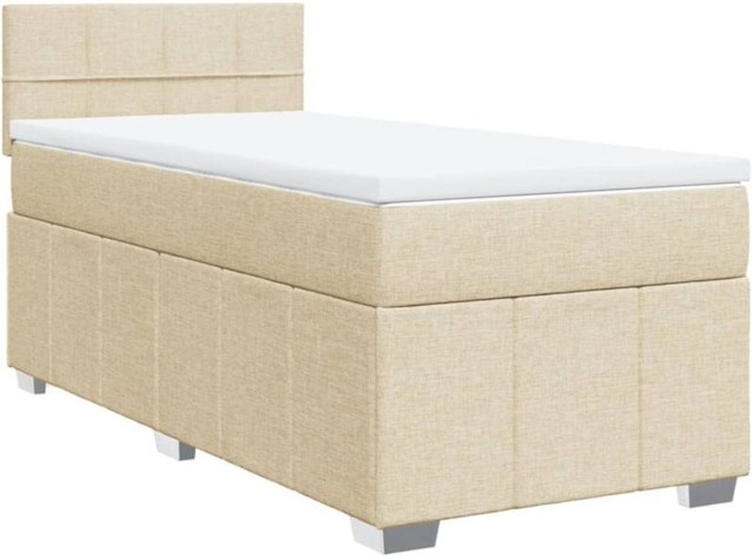 Vidaxl Boxspringbett mit Matratze in Beige aus Stoff B/T/H: 100 x 200 cm - Bild 1