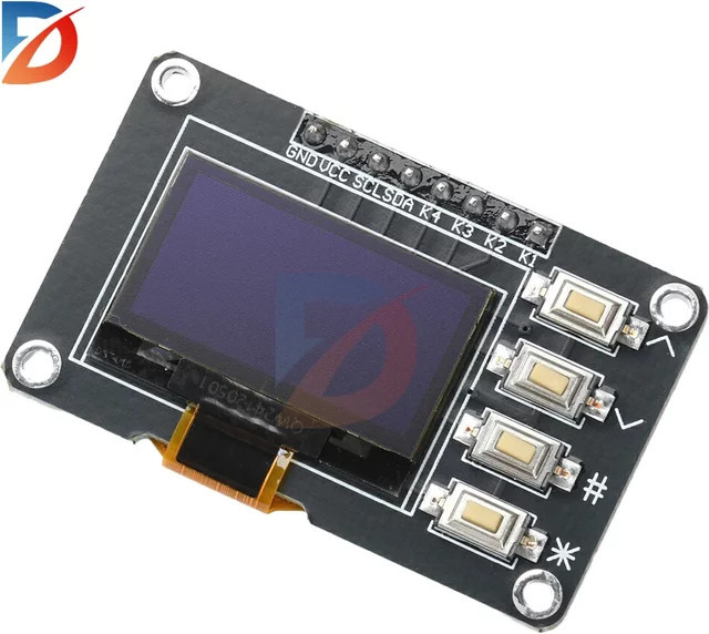diymore OLED-Display 0,96 Zoll für Arduino mit SSD1306 SSD1315 Treiber, I2C Schnittstelle, 12864 Auflösung und 4 Tasten in Weiß/Blau/Schwarz - Bild 1