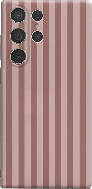 Stoßfeste Handyhülle mit vertikalen Streifen für Samsung Galaxy S25 Ultra, S24 und S23 Ultra Plus in Hellbraun mit doppellagigem Rückenschutz - Bild 1