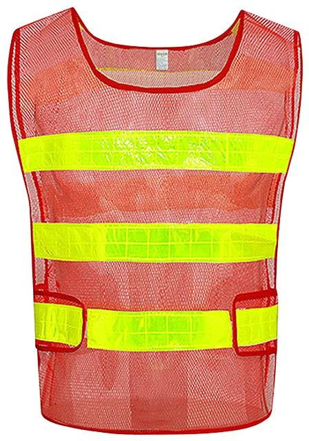 Garbword Sicherheitsweste für Bauarbeiten mit reflektierendem Streifen in Rot für Unisex - Bild 1