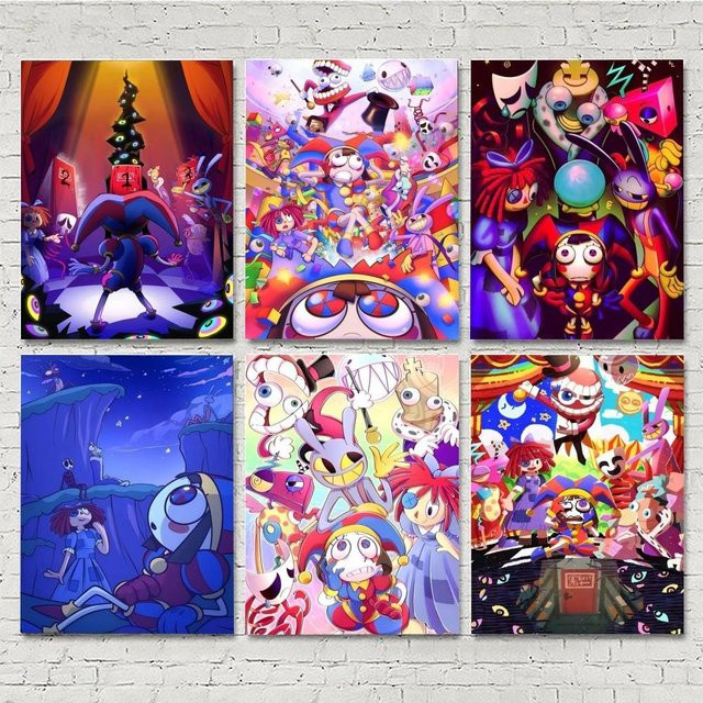 Vintage Wandkunst Poster The Amazing Digital Circus in Mehrfarbig, HD-Druck auf Papier - Bild 1