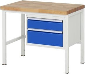 Rau Werkbank höhenverstellbar 8123A1 mit 2 Schubladen, B/T/H: 100 x 70 x 84-104 cm - Bild 1