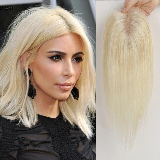 Inhaircube Echthaar-Topper, Remy-Echthaar, Ombre, hellbraun-goldfarben, Damen - Bild 1