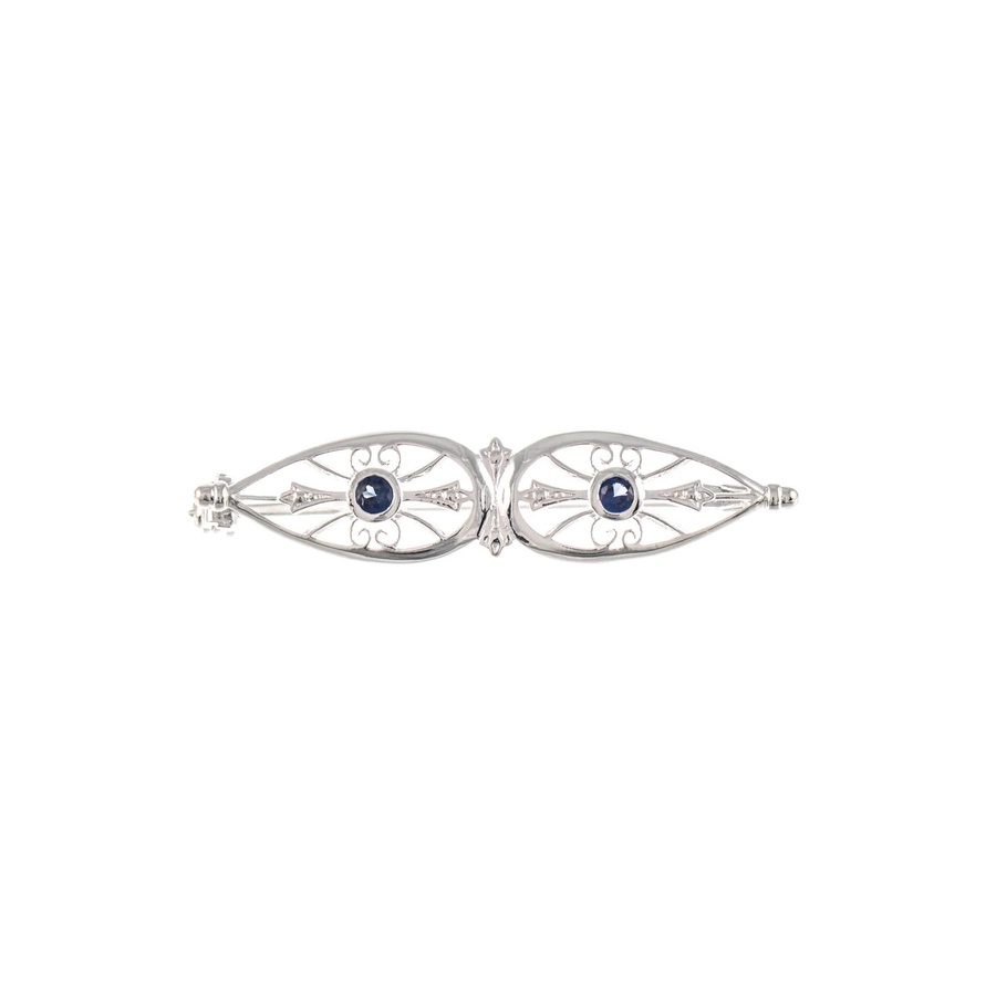 Brosche 925 Silber, Zirkonia blau, Damen - Bild 1