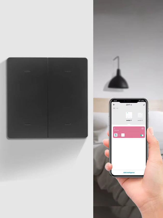 Manhot Smarter ZigBee Funk-Szenenschalter in Weiß, batteriebetrieben, kompatibel mit Tuya, 12 Szenen, Wandmontage - Bild 4