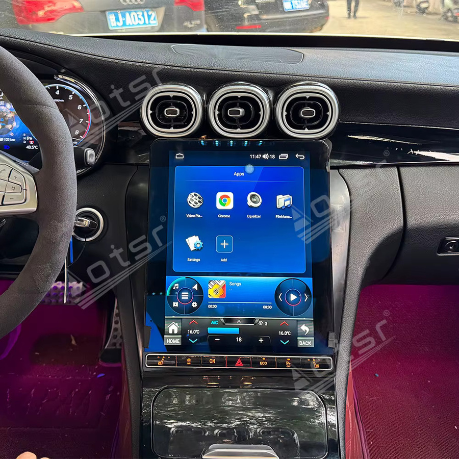 Aotsr Android 15 Auto Radio mit 12,1 Zoll vertikalem Bildschirm für Mercedes-Benz C GLC W205 NTG5.0/5,5/6,0 (2015-2022) mit Carplay LCD Instrument in Schwarz - Bild 6