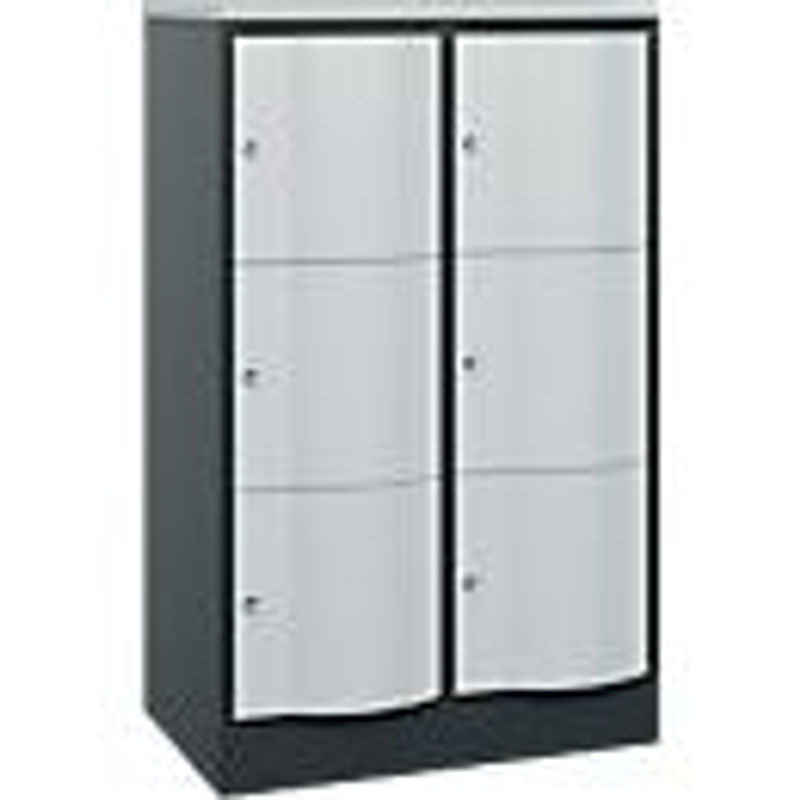 C+P Schließfachschrank Resisto mit 2 Abteilen und 6 Fächern, Anthrazitgrau/Lichtgrau, B/T/H: 77,2 x 54,0 x 125,5 cm - Bild 2