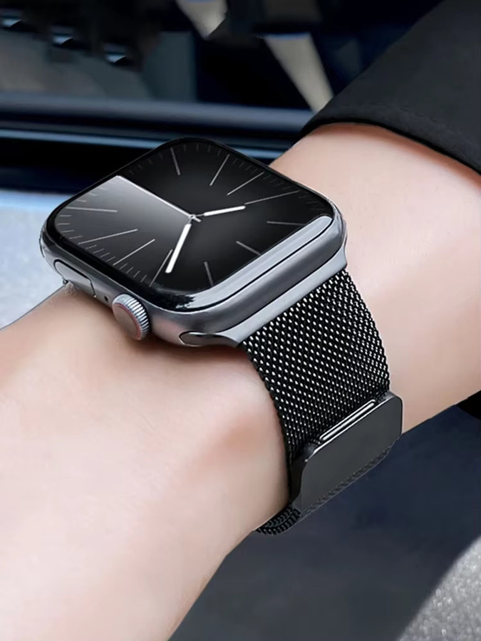 Milanaise-Schlaufenarmband, Schwarz, Unisex, für Apple Watch - Bild 2