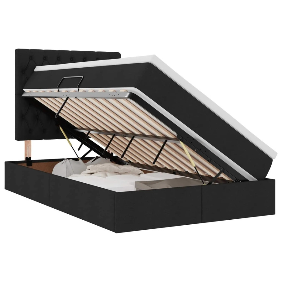 vidaXL Bett mit Stauraum und LED Beleuchtung in Schwarz, B/T: 120 x 200 cm - Bild 2