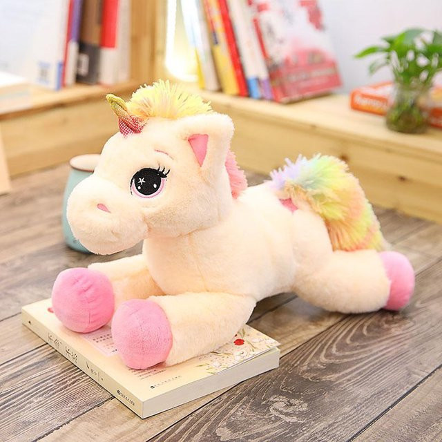 Wucifang Bags Regenbogen Einhorn Plüschtier, rosa, 40cm - Bild 1