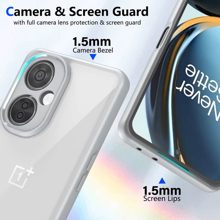 OnePlus Nord N30 5G Schutzhülle mit Luftkissen und Stoßfänger, transparent matt, Silikon und Hartschale - Bild 2