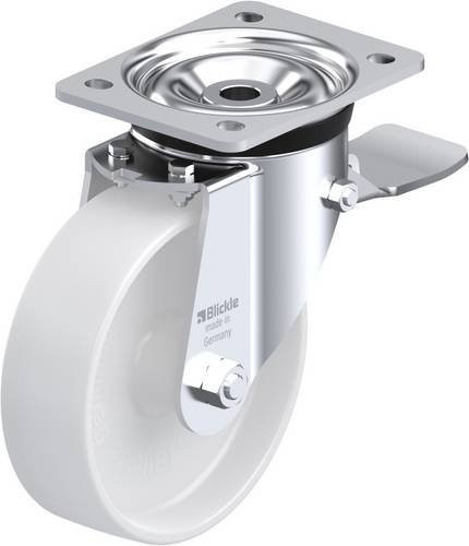 Blickle Lenkrolle LK-PO 160G-ST mit Feststeller in Weiß, Rad-Durchmesser: 16 cm, Tragfähigkeit: 450 kg - Bild 1