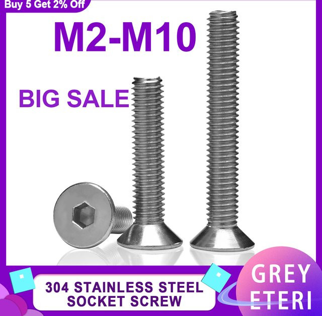 Senkkopf Innensechskantschrauben DIN 7991 aus Edelstahl A2-70 in Silber, M3 - Bild 1