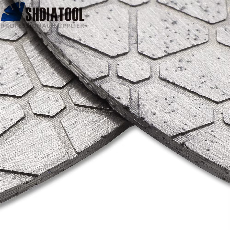 SHDIATOOL Diamantsägeblatt Set aus 2 Stück, doppelseitige dreieckige Schneid- und Schleifscheibe für Keramikfliesen, Porzellan und Marmor, Durchmesser: 125 mm, Farbe: Silber - Bild 4