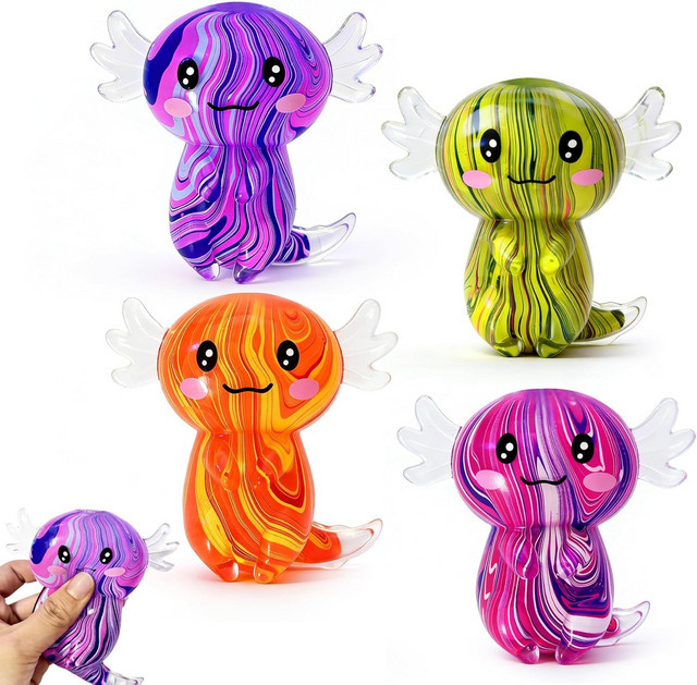 GSF Axolotl Squishy, Stressabbau-Sensorikspielzeug, Silikon, multicolor - Bild 1