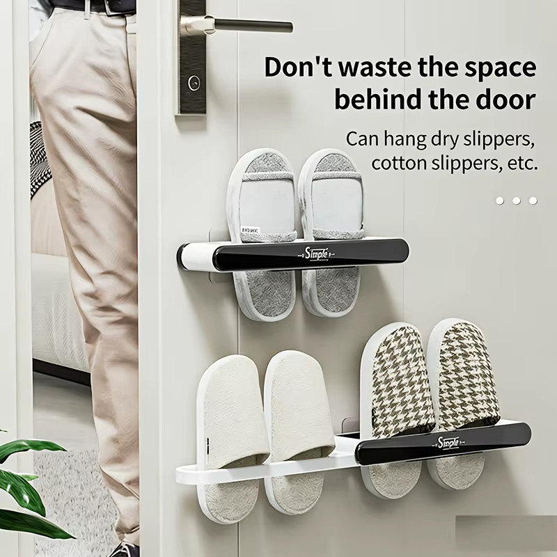 simplehuman Drehbarer und faltbarer Badezimmer-Schuhhalter zur Wandmontage ohne Bohren in Grau oder Weiß - Bild 2