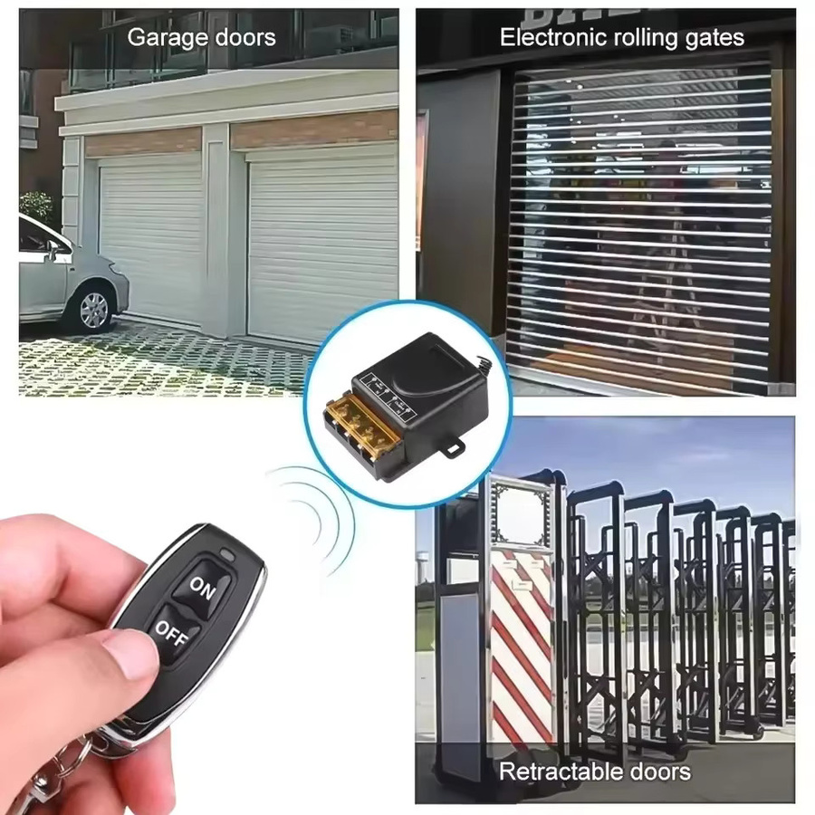 GGBEE Drahtloser Fernbedienungsschalter 433MHz mit Relais-Empfänger und Sender für Wasserpumpenmotor und LED, Schwarz, AC 75-220V/DC 9-72V 30A - Bild 6