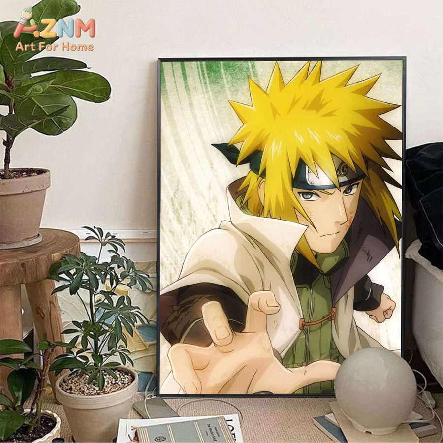 Kayou Naruto Namikaze Minato 4. Hokage Anime-Leinwandgemälde als Wandkunst in Mehrfarbig ohne Rahmen - Bild 4