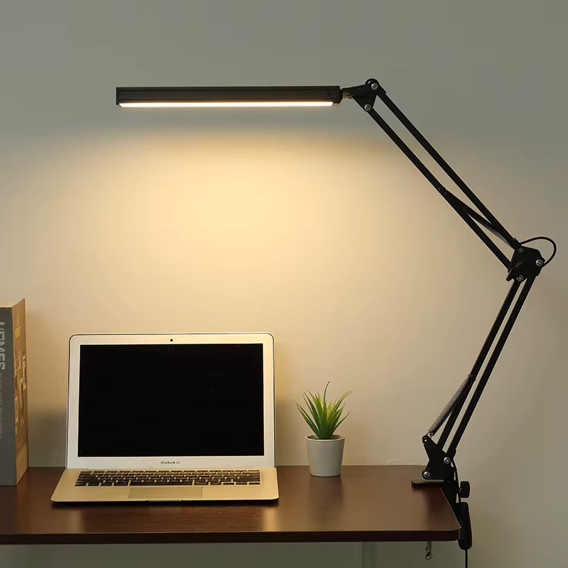 ASCELINA LED-Schreibtischlampe Schwarz, dimmbar und verstellbar, moderne Tischleuchte für Home Office und professionelle Aufgaben, Höhe: 33 cm - Bild 2