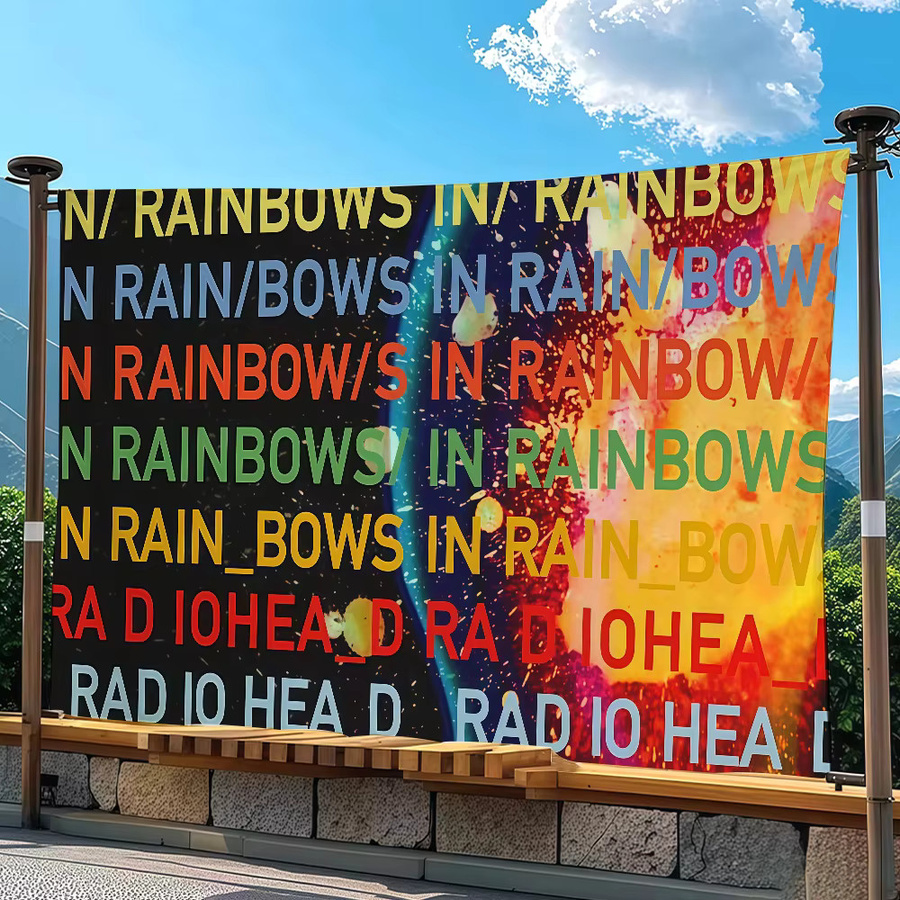 Radioheads Rockband Flagge von Warner Bros. in Multicolour, Wanddeko als Banner für Innenbereich und Outdoor, B/H: 60 x 40 cm - Bild 5