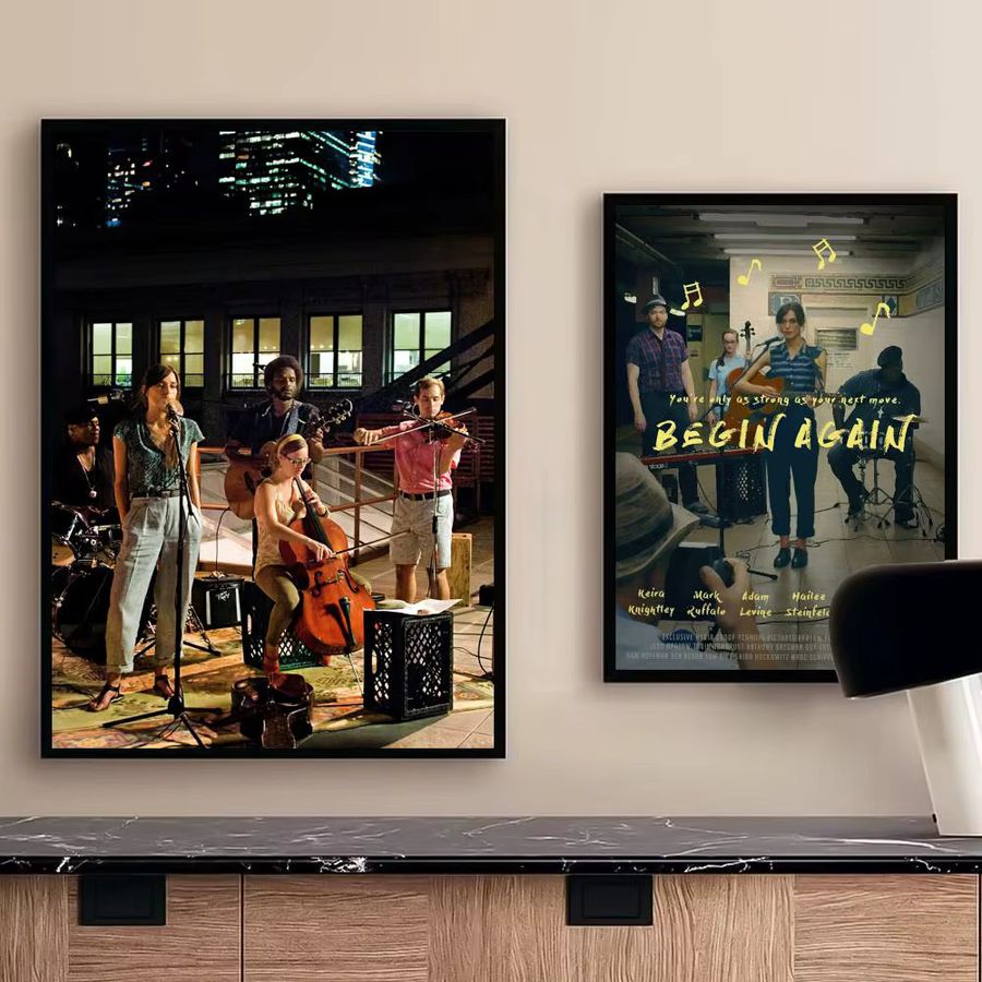 B-begin Again MOVIE LOVE Wandkunst Poster, wasserdichter Wandkunstdruck in Schwarz, ästhetische Dekoration für dein Wohnzimmer oder Schlafzimmer - Bild 4