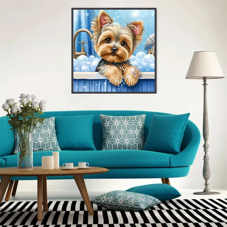 EverShine Diamantmalerei Hund Welpe DIY 5D Stickerei Mosaik Cartoon Tier Wanddeko Mehrfarbig - Bild 3