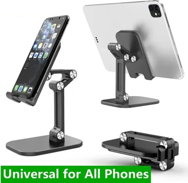 Faltbarer Handy Halter und Tablet Ständer in Grün, verstellbarer Universal Smartphone Ständer für iPad, iPhone, Samsung und Xiaomi - Bild 1