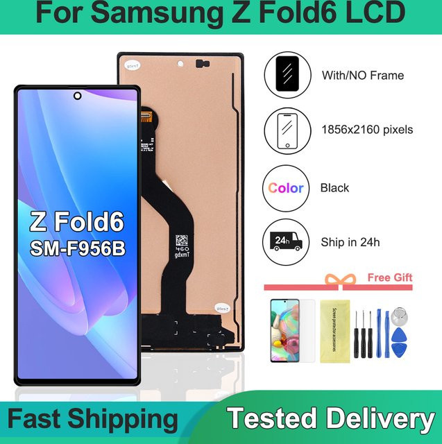 Samsung Z Fold 6 5G LCD-Display Baugruppe mit TFT-Qualitäts-Touchscreen in Schwarz für SM-F956B und SM-F956U - Bild 1