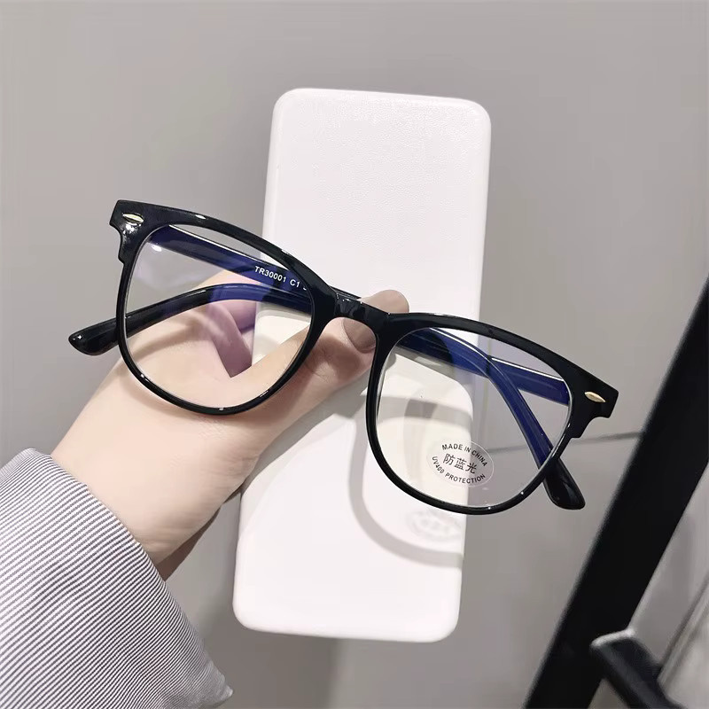 Koreanische Computerbrille, Unisex, Vollrand, Kunststoff, Schwarz - Bild 3