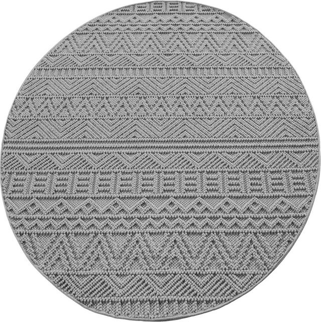 Ayyildiz Kurzflorteppich Helix Rund Silber Ø 200 cm - Bild 1