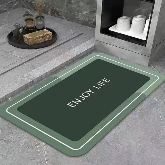 Rutschfeste und schnelltrocknende Badematte von Yiran Furniture in Grün, B/L: 60 x 90 cm - Bild 1