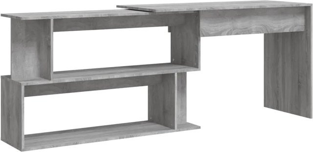 vidaXL Eckschreibtisch in Grau Sonoma aus Holzwerkstoff, B/T/H: 200 x 50 x 76 cm - Bild 1