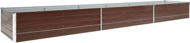 vidaXL Garten-Hochbeet aus verzinktem Stahl in Braun, B/T/H: 480 x 80 x 45 cm - Bild 1