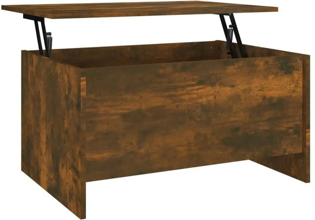 vidaXL Couchtisch in Räuchereiche mit Lift-up-Top, modern, braun, B/T/H: 80 x 55,5 x 41,5 cm - Bild 1