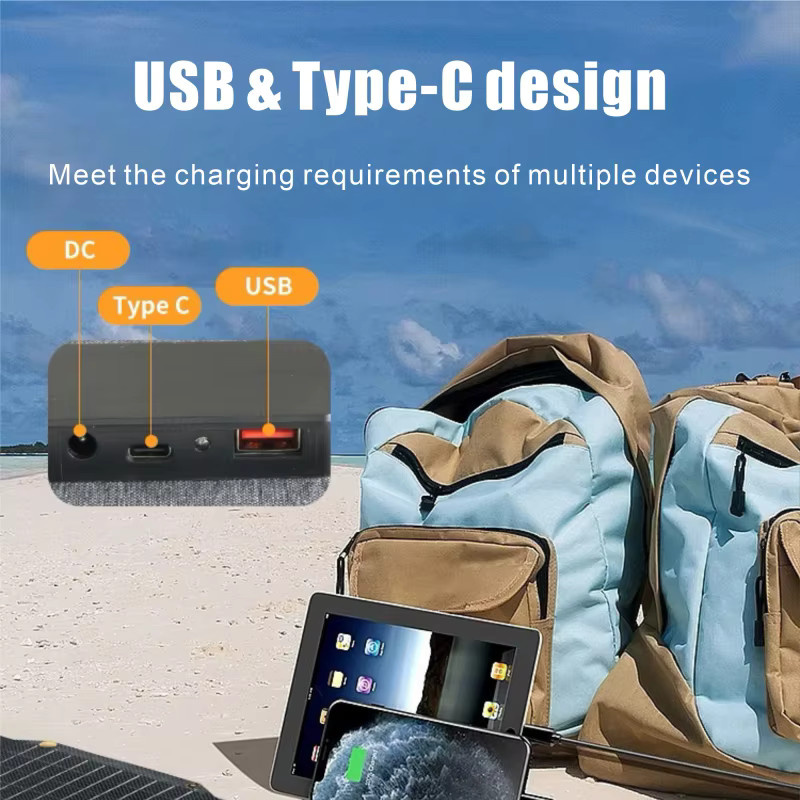 Ecoworthy Tragbares 1000W Solar-Faltpanel mit USB-C Anschluss in Schwarz für Camping und Outdoor - Bild 2